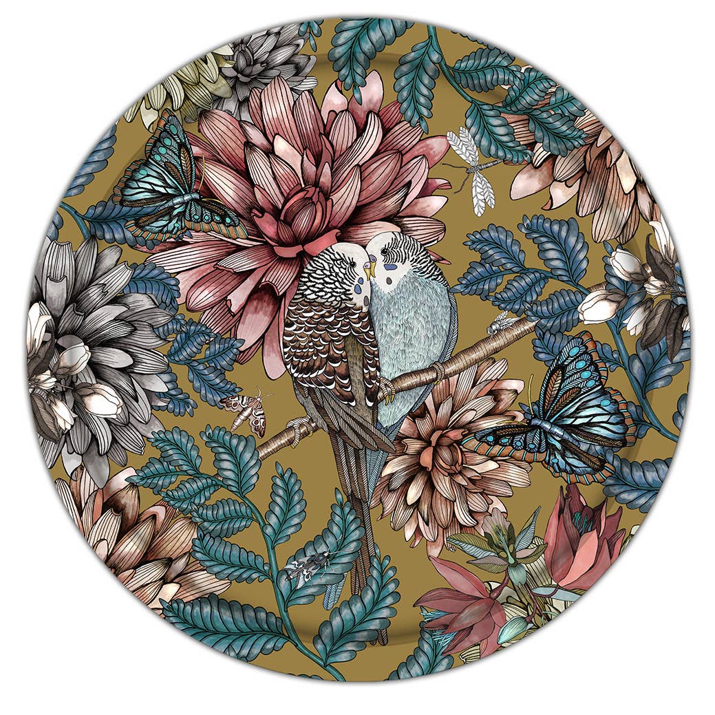 Bricka 38 cm “Lovebirds”