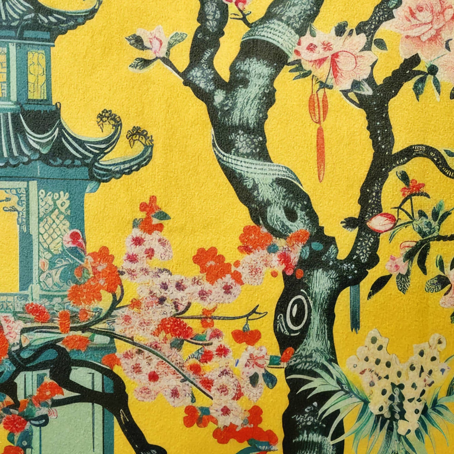 Sammetskudde Chinoiserie Boutique - Pagoda Pop