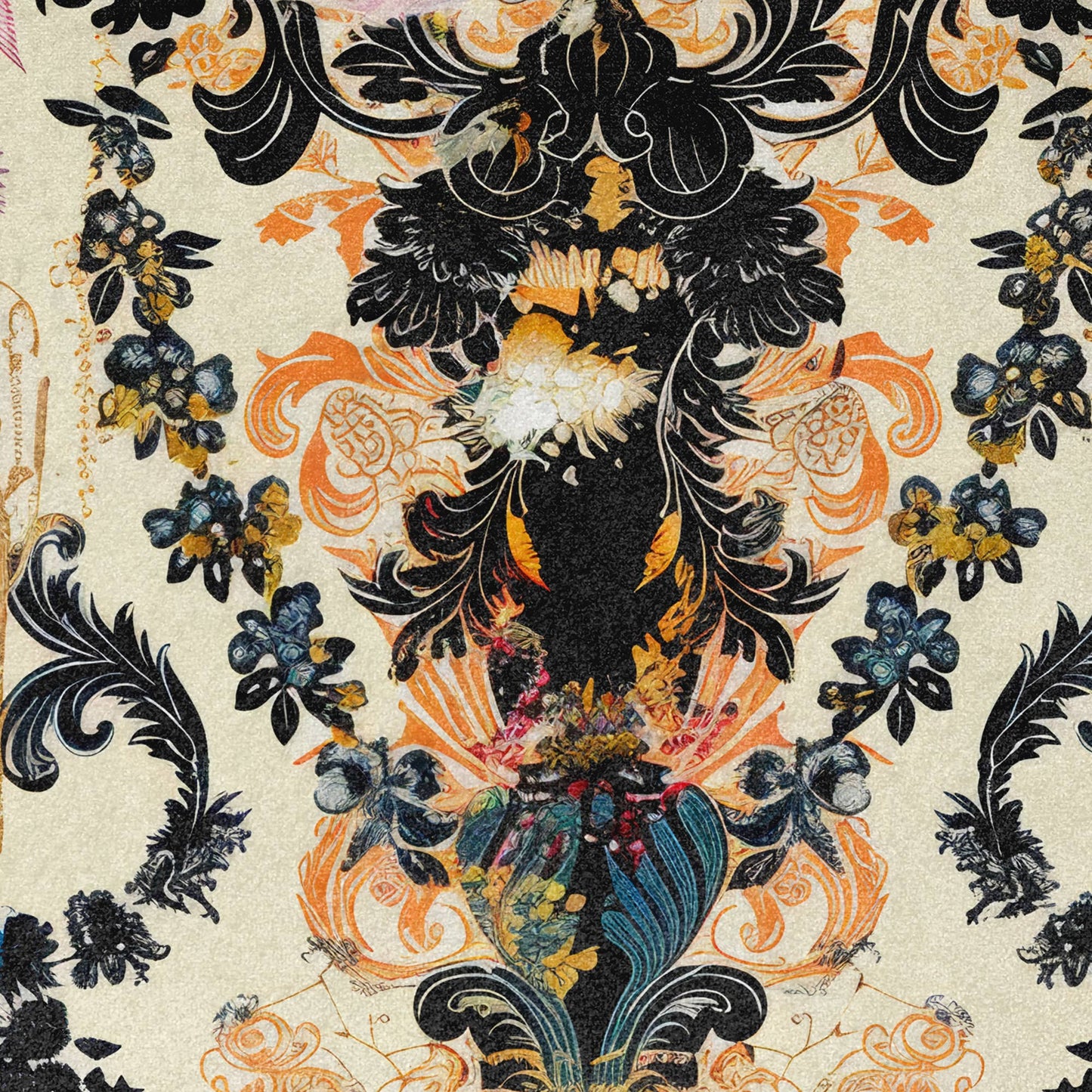 Sammetskudde med svarta fransar