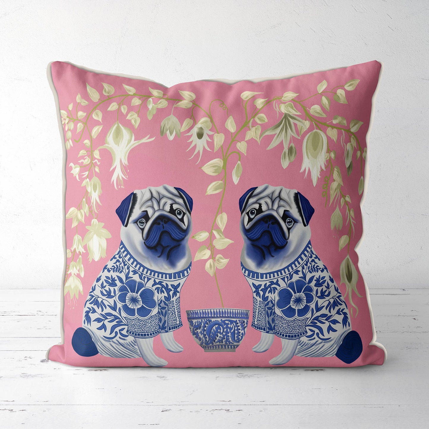 Chinoiserie Mopsar
Dekorationskudde