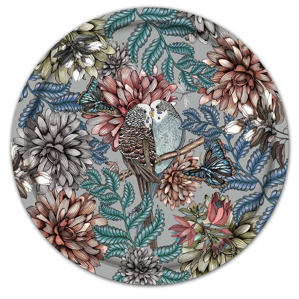 Bricka 38 cm “Lovebirds”