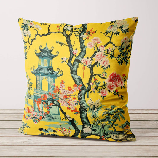 Sammetskudde Chinoiserie Boutique - Pagoda Pop