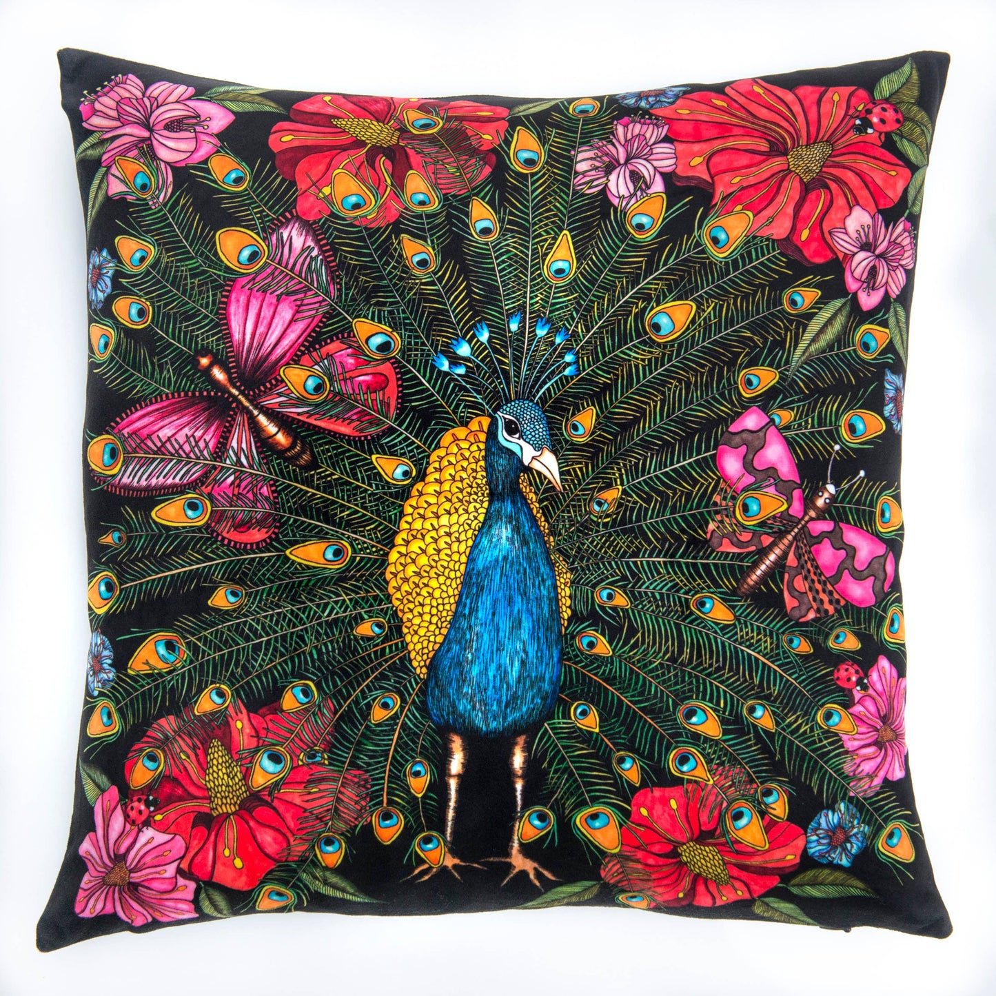 Kuddfodral 20x20” (48x48 cm) Påfågel