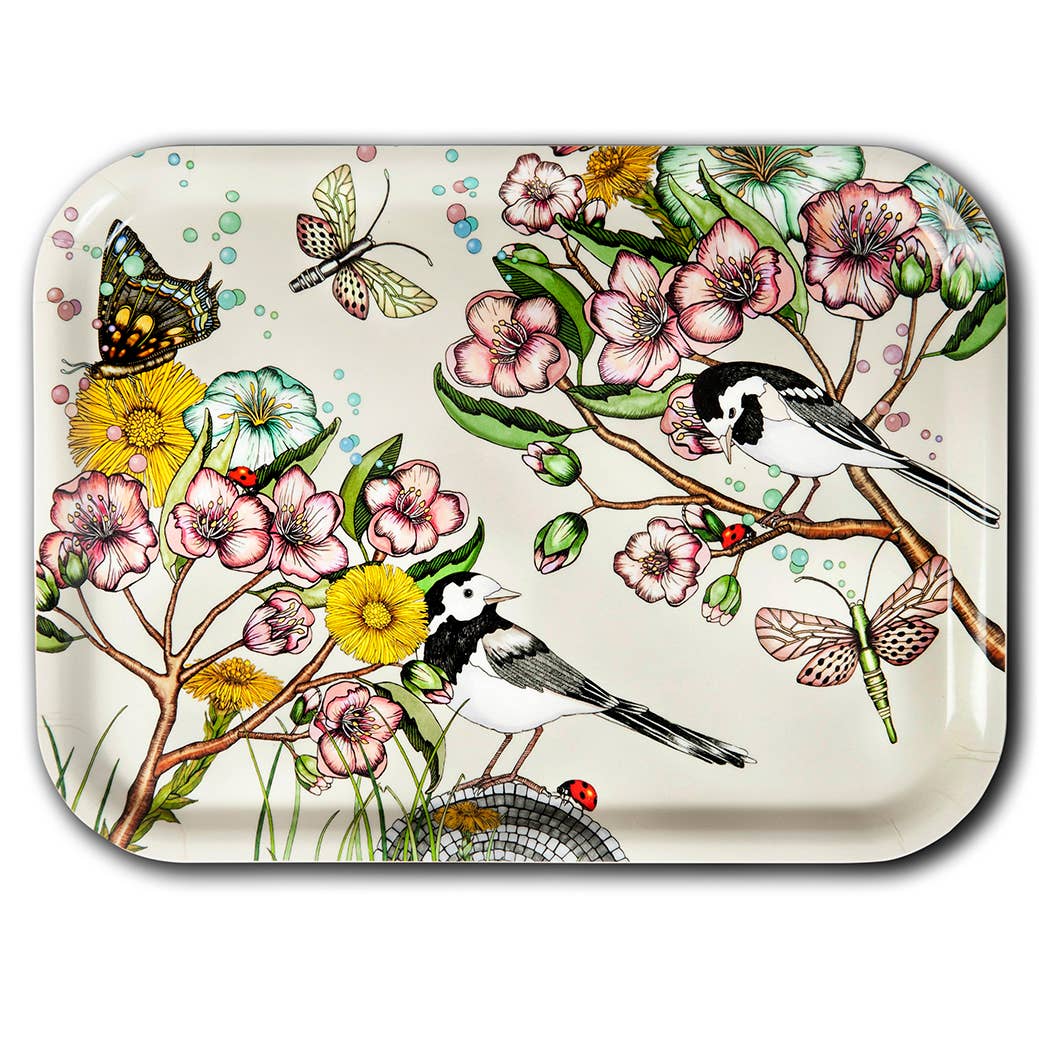 Bricka 27x20 cm ”Wagtails”