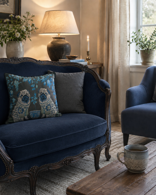 Chinoiserie Mopsar
Dekorationskudde