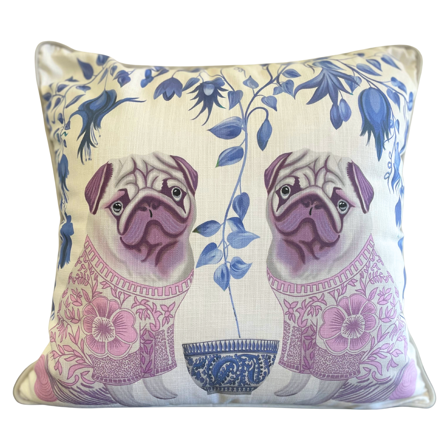 Chinoiserie Mopsar
Dekorationskudde